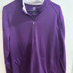 Graham Luxe Mens Purple 1/4 Zip Pullover Sweatshirt‎ M